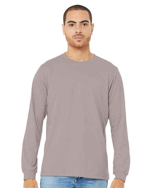 Heather CVC Long Sleeve Tee - Heather Pink Gravel -   -