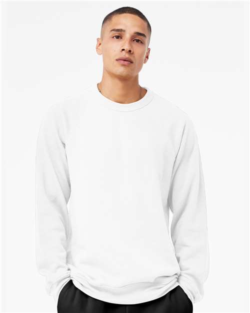 Sponge Fleece Raglan Crewneck Sweatshirt - White -   -