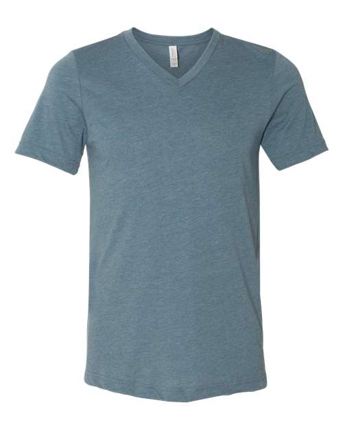 Heather CVC V-Neck Tee - Heather Slate -   -