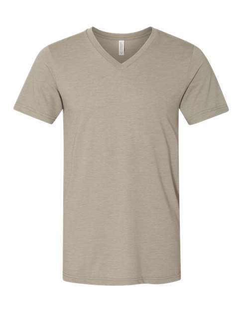 Heather CVC V-Neck Tee - Heather Stone -   -