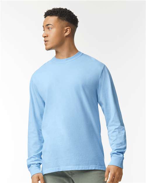 Garment-Dyed Heavyweight Long Sleeve T-Shirt - Hydrangea -   -