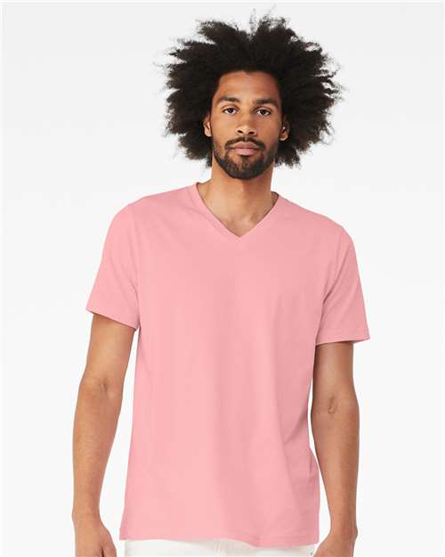 Jersey V-Neck Tee - Pink -   -
