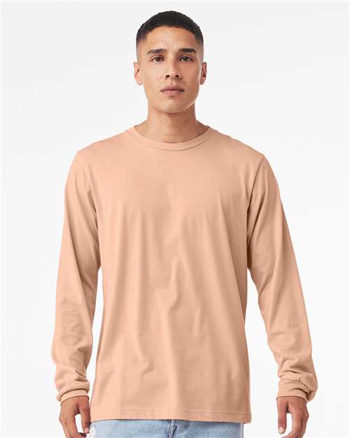 Heather CVC Long Sleeve Tee - Heather Peach -   -