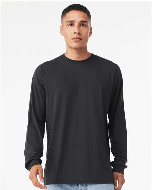 Triblend Long Sleeve Tee - Solid Dark Grey Triblend -   -