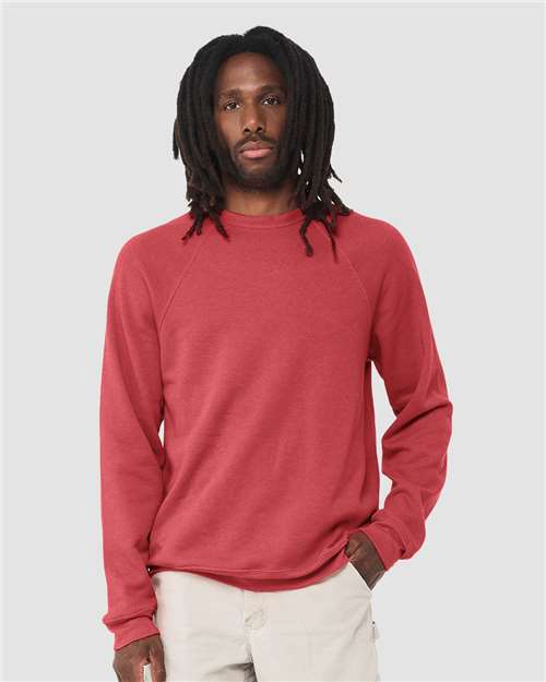 Sponge Fleece Raglan Crewneck Sweatshirt - Heather Red -   -