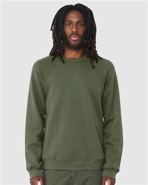 Sponge Fleece Raglan Crewneck Sweatshirt - Military Green -   -