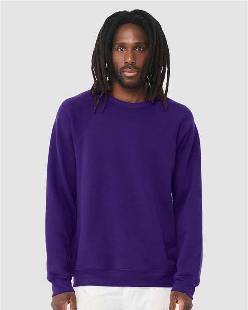 Sponge Fleece Raglan Crewneck Sweatshirt - Team Purple -   -