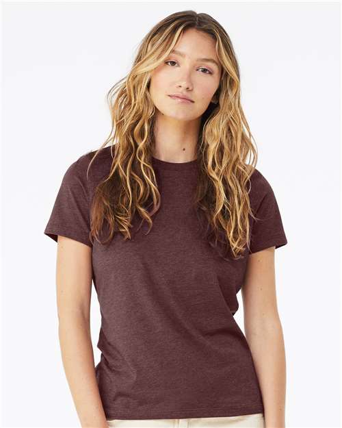 Women’s Relaxed Fit Heather CVC Tee - Heather Maroon -   -