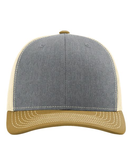 Snapback Trucker Cap - Heather Grey/ Birch/ Amber Gold -   -