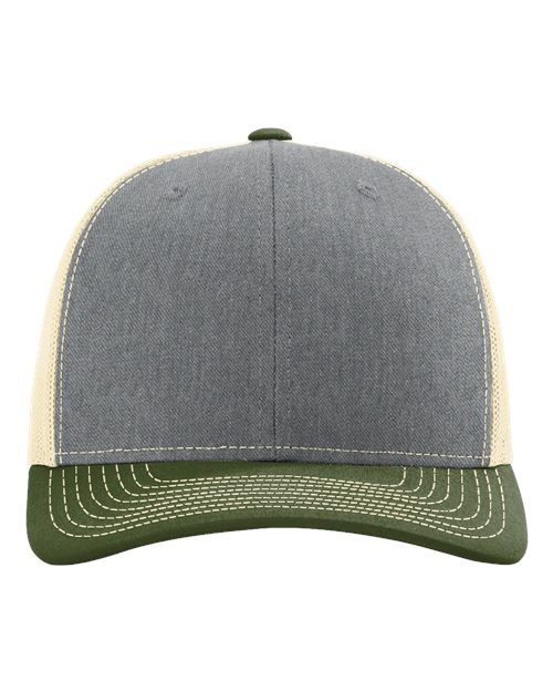 Snapback Trucker Cap - Heather Grey/ Birch/ Army Olive -   -