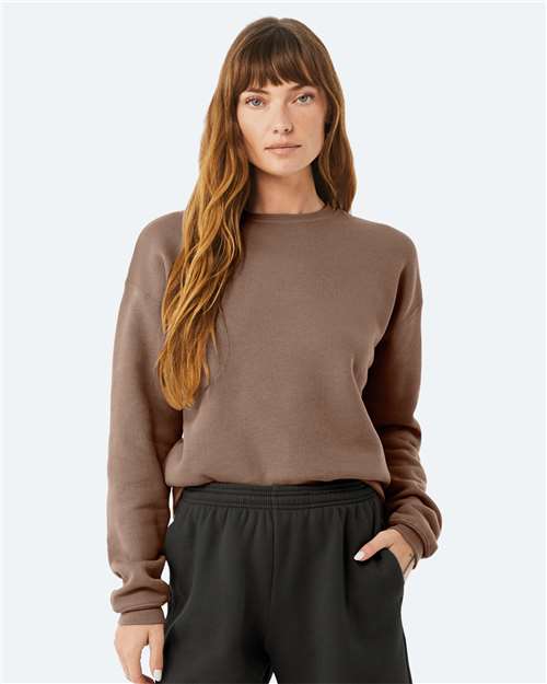 Sponge Fleece Drop Shoulder Crewneck Sweatshirt - Vintage Brown -   -