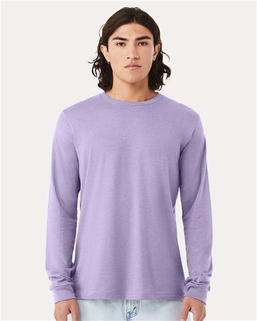 Heather CVC Long Sleeve Tee - Heather Dark Lavender -   -