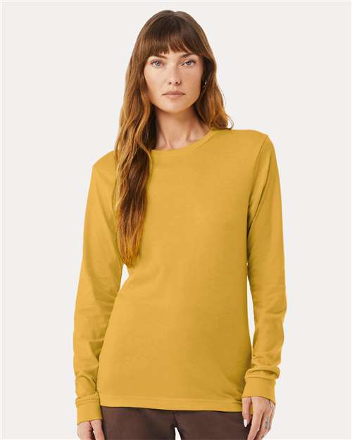 Heather CVC Long Sleeve Tee - Heather Mustard -   -