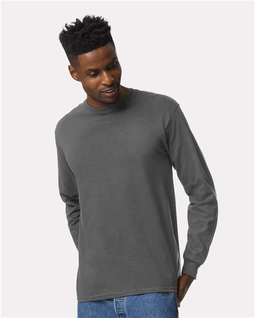 Ultra Cotton® Long Sleeve T-Shirt - Charcoal -   -