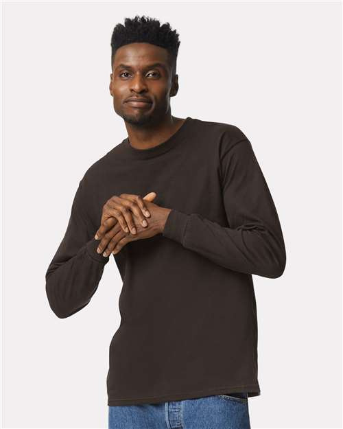 Ultra Cotton® Long Sleeve T-Shirt - Dark Chocolate -   -