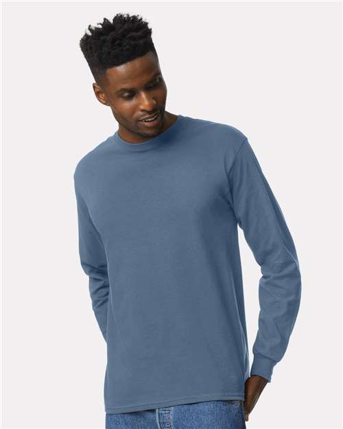 Ultra Cotton® Long Sleeve T-Shirt - Indigo Blue -   -