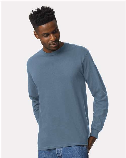 Ultra Cotton® Long Sleeve T-Shirt - Indigo Blue -   -