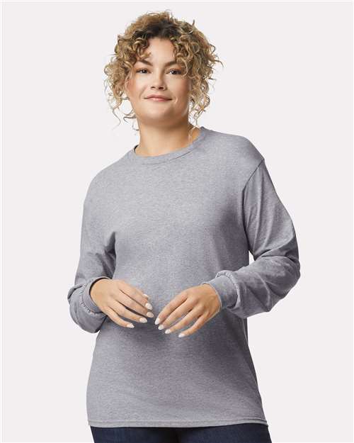 Ultra Cotton® Long Sleeve T-Shirt - Sport Grey -   -