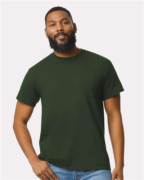 Ultra Cotton® Pocket T-Shirt - Forest Green -   -