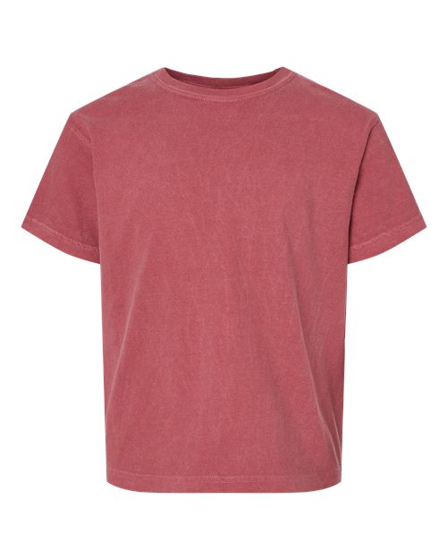 Garment-Dyed Youth Heavyweight T-Shirt - Crimson -   -