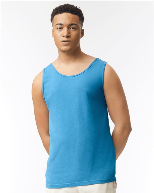 Garment-Dyed Heavyweight Tank Top - Black -   -