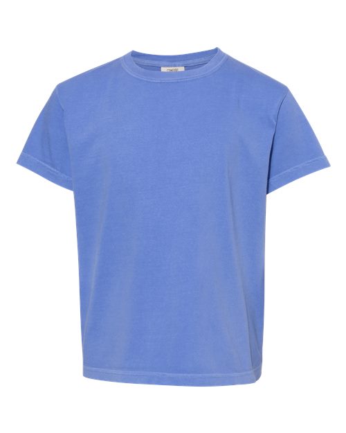 Garment-Dyed Youth Heavyweight T-Shirt - Flo Blue -   -
