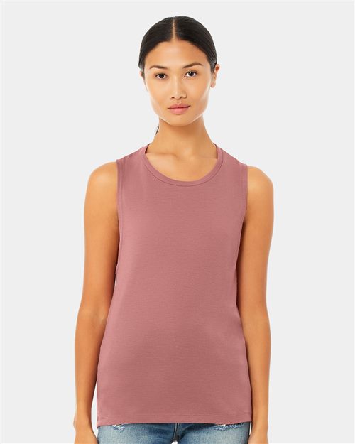 Women's Flowy Scoop Muscle Tank - Asphalt Slub -   -