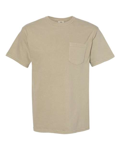 Garment-Dyed Heavyweight Pocket T-Shirt - Khaki -   -