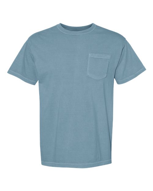 Garment-Dyed Heavyweight Pocket T-Shirt - Ice Blue -   -