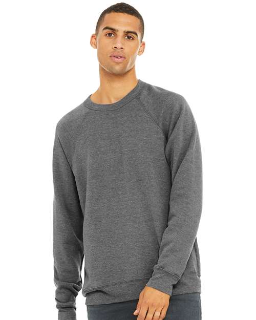 Sponge Fleece Raglan Crewneck Sweatshirt - Grey Triblend -   -