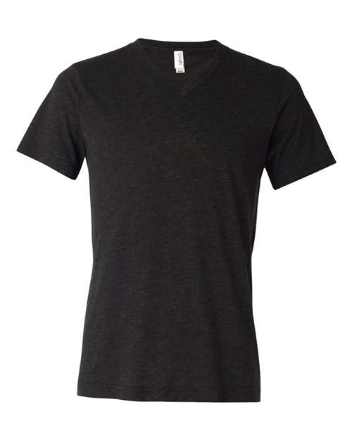 Triblend V-Neck Short Sleeve Tee - Charcoal Black Triblend -   -