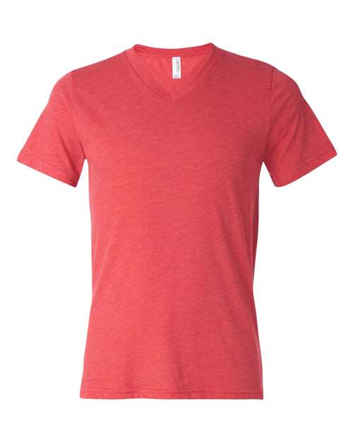 Triblend V-Neck Short Sleeve Tee - Red Triblend -   -