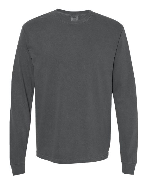 Garment-Dyed Heavyweight Long Sleeve T-Shirt - Pepper -   -