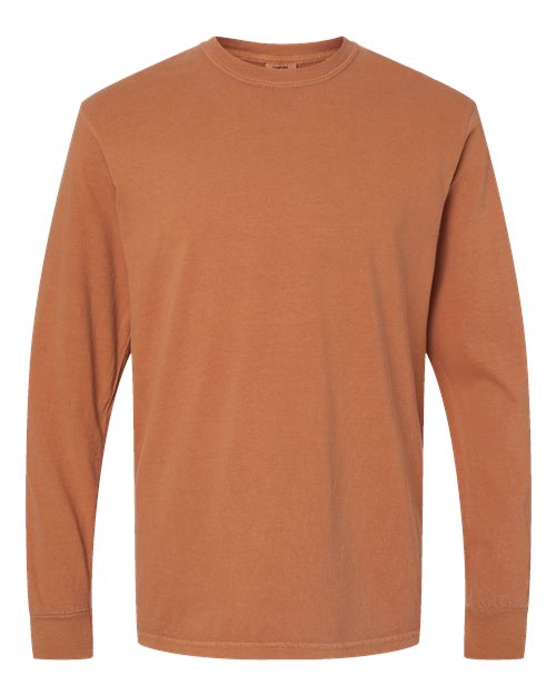 Garment-Dyed Heavyweight Long Sleeve T-Shirt - Yam -   -