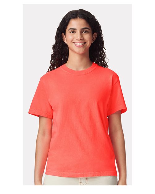 Garment-Dyed Heavyweight T-Shirt - Neon Red Orange -   -
