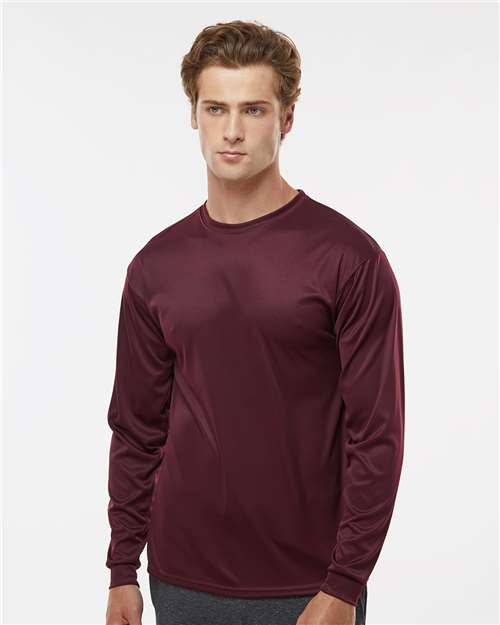 Performance Long Sleeve T-Shirt - Maroon -   -