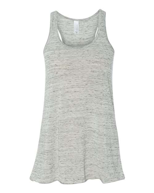 Women's Flowy Racerback Tank - White Marble -   -