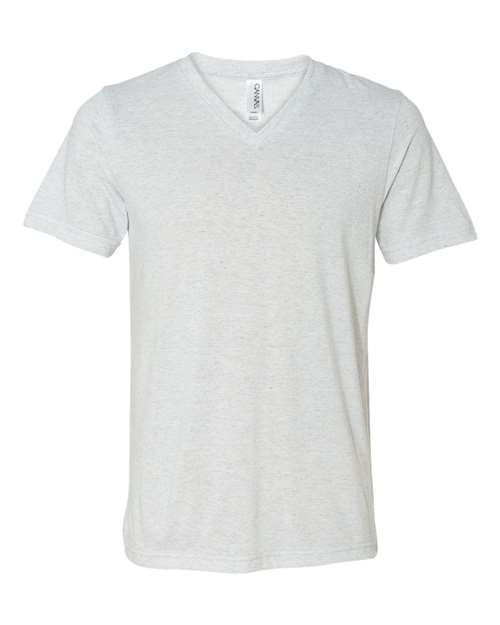 Triblend V-Neck Short Sleeve Tee - White Fleck Triblend -   -