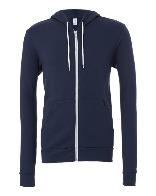 Sponge Fleece Full-Zip Hoodie - Navy -   -