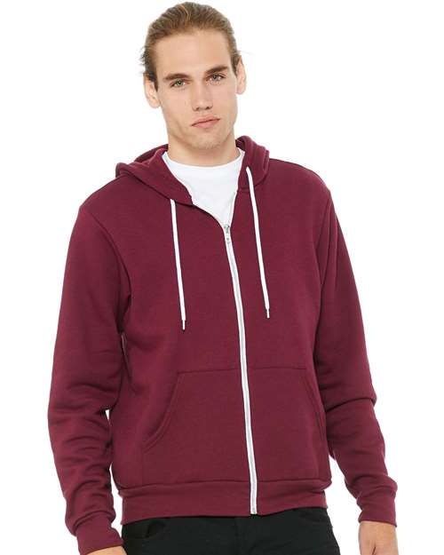 Sponge Fleece Full-Zip Hoodie - Maroon -   -