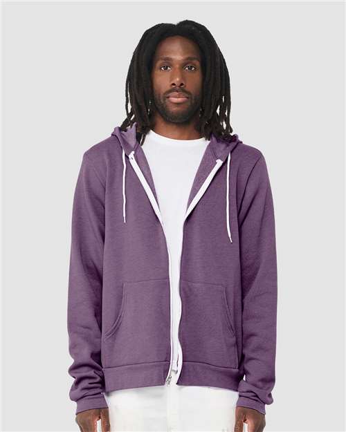 Sponge Fleece Full-Zip Hoodie - Heather Team Purple -   -