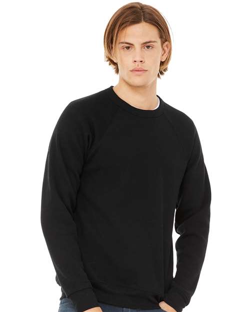 Sponge Fleece Raglan Crewneck Sweatshirt - Black -   -