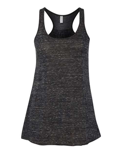 Women's Flowy Racerback Tank - Black Marble -   -