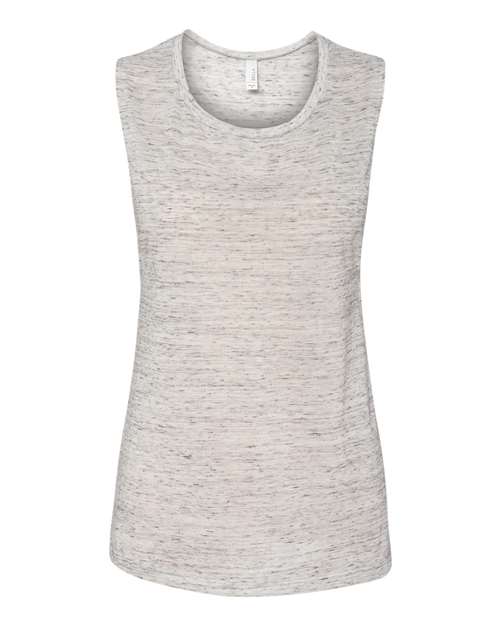 Women's Flowy Scoop Muscle Tank - White Marble -   -