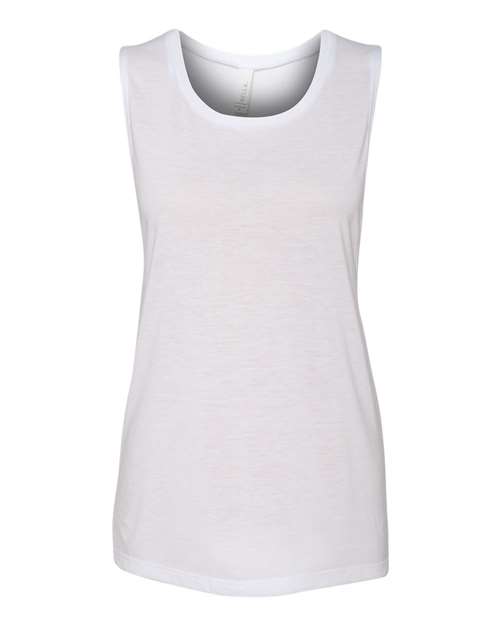 Women's Flowy Scoop Muscle Tank - White -   -