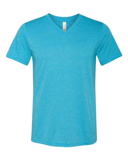 Triblend V-Neck Short Sleeve Tee - Aqua Triblend -   -