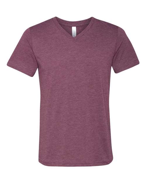 Triblend V-Neck Short Sleeve Tee - Maroon Triblend -   -