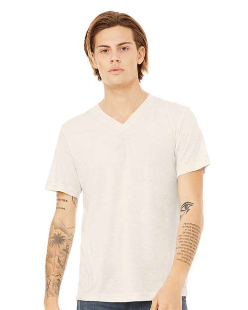 Triblend V-Neck Short Sleeve Tee - Oatmeal Triblend -   -