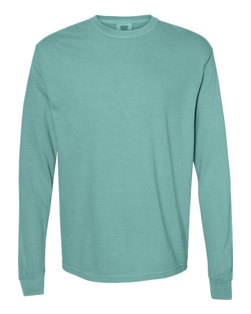 Garment-Dyed Heavyweight Long Sleeve T-Shirt - Seafoam -   -
