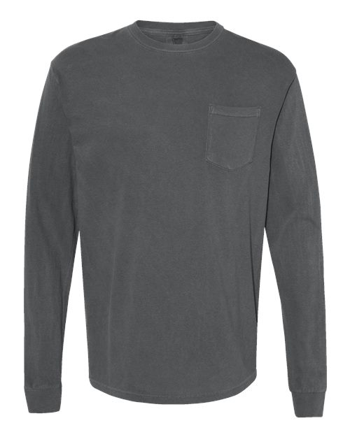 Garment-Dyed Heavyweight Long Sleeve Pocket T-Shirt - Pepper -   -